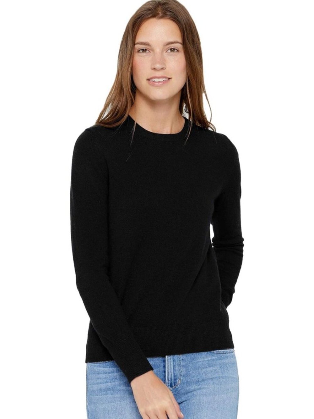 NWT State Cashmere Essential Crewneck Sweater Black XL Luxury Pullover
